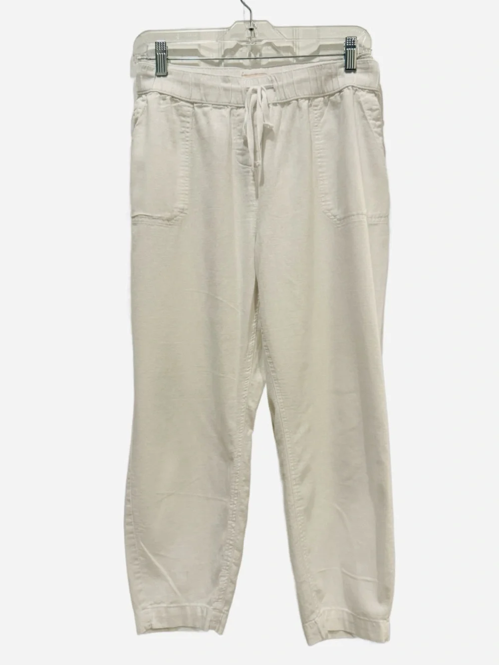 Per Se White Cropped Wide-Leg Pants. XL